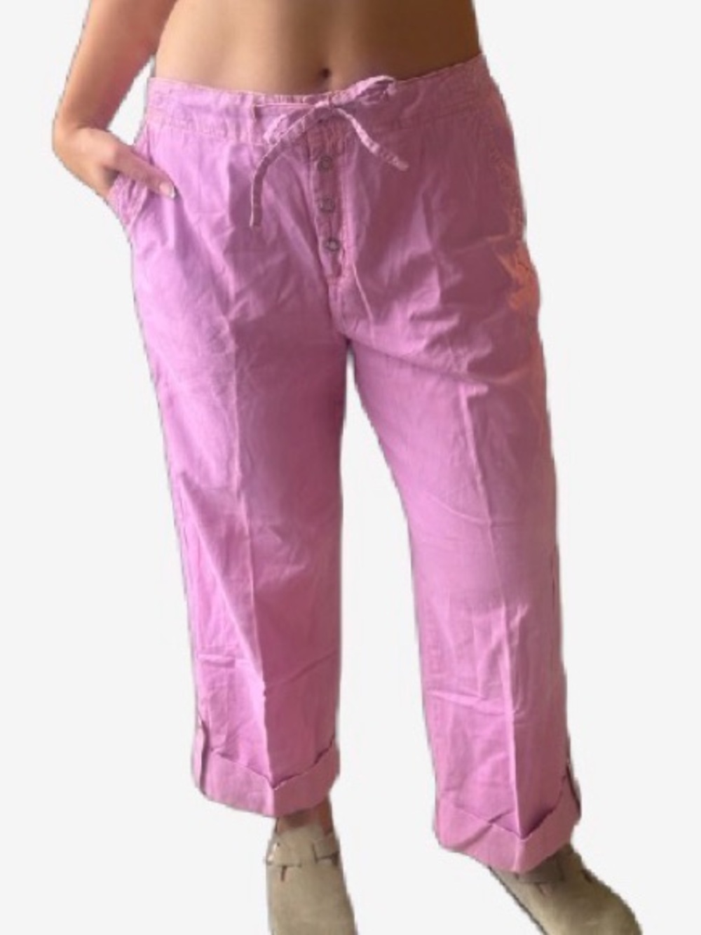 J Jill Y2K Purple Cargo Pants Size 6 Cropped Utility Wide Leg